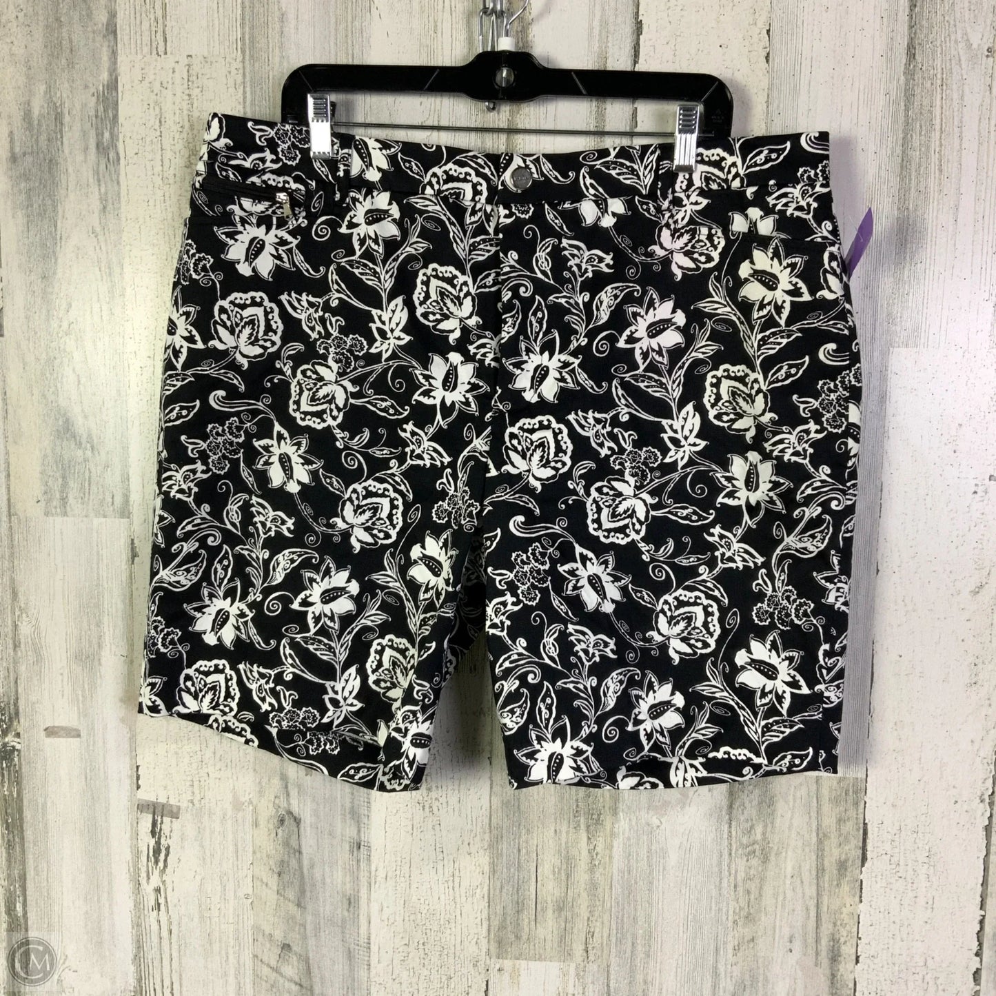 Shorts By Lauren By Ralph Lauren In Black & White, Size: 16