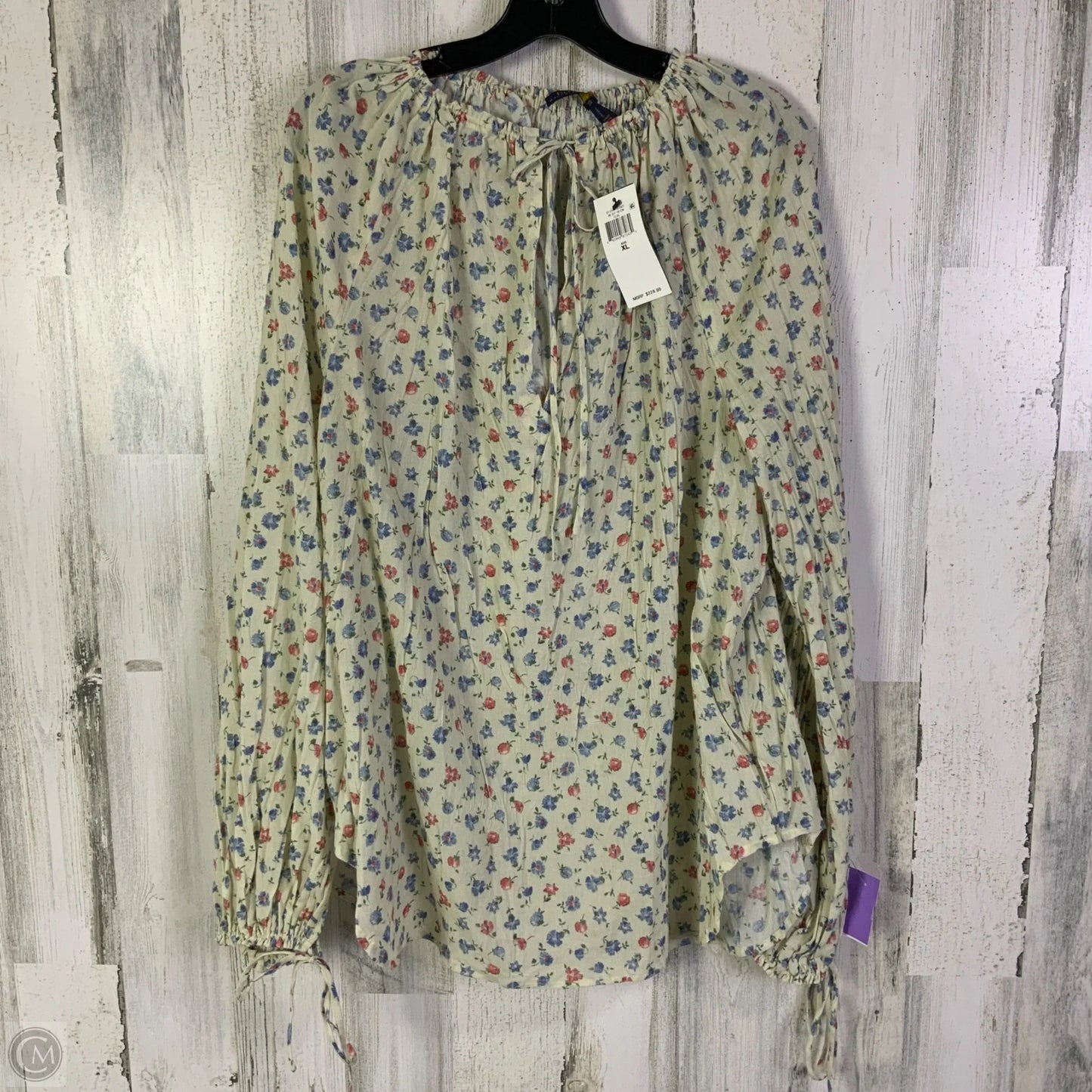 Top Long Sleeve By Polo Ralph Lauren In Cream, Size: Xl