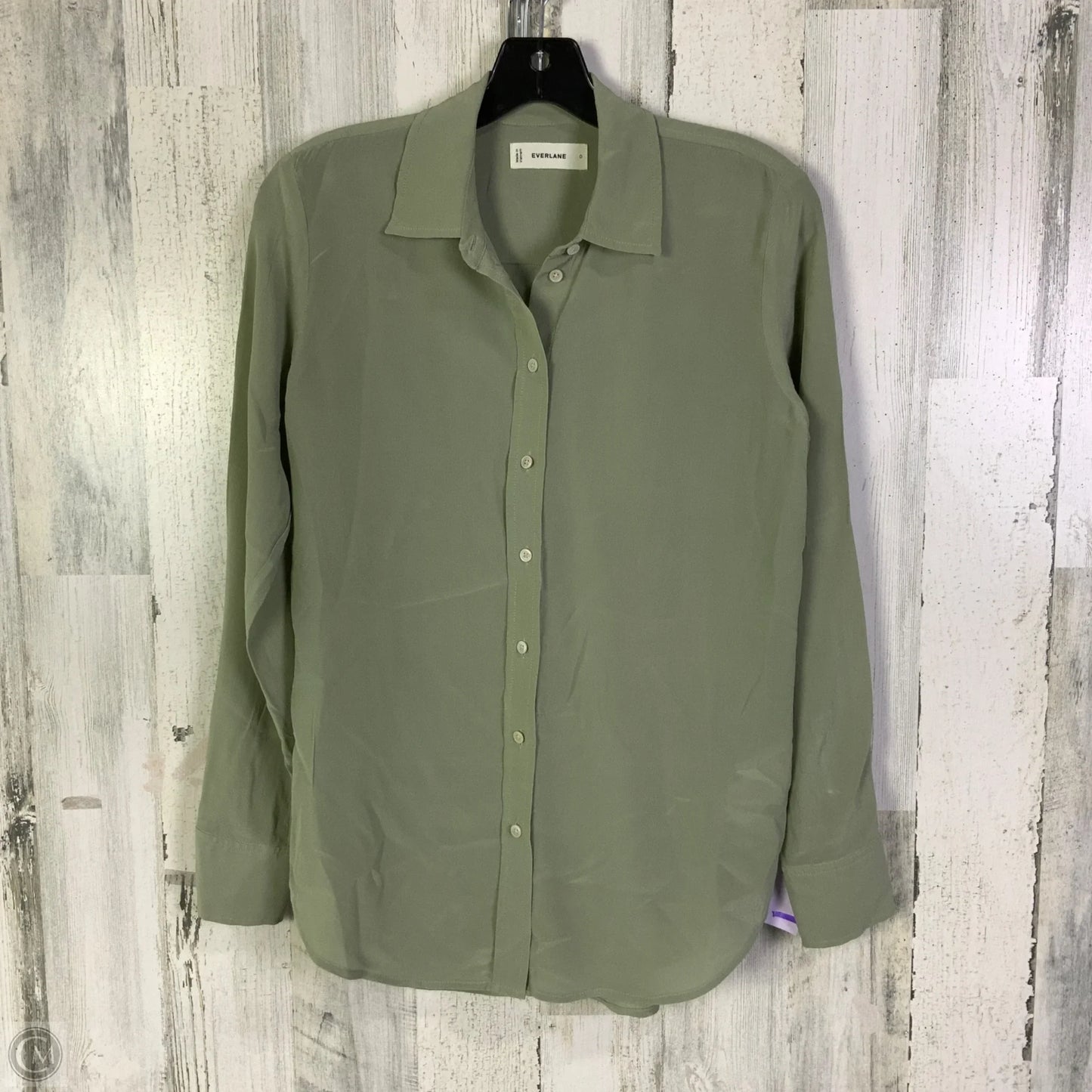 Top Long Sleeve By Everlane In Green, Size: Xs