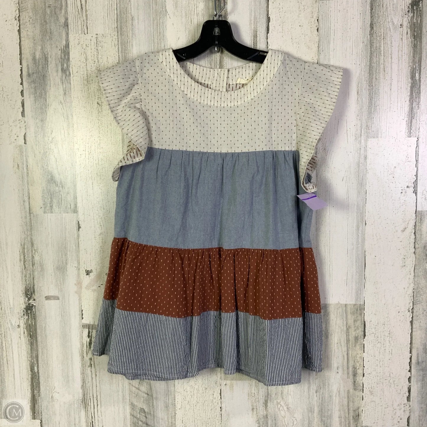 Top Short Sleeve By Entro In Cream, Size: S