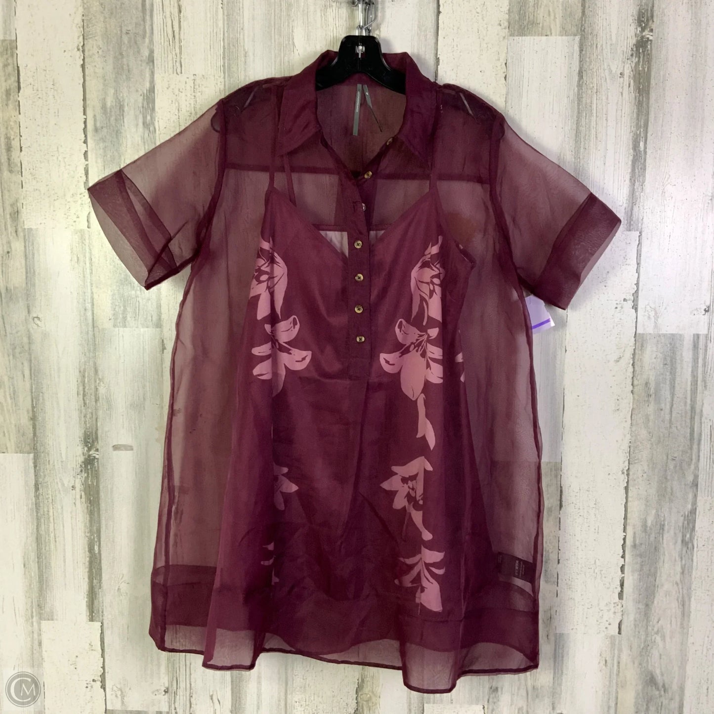 Tunic Short Sleeve By Anthropologie In Purple, Size: M