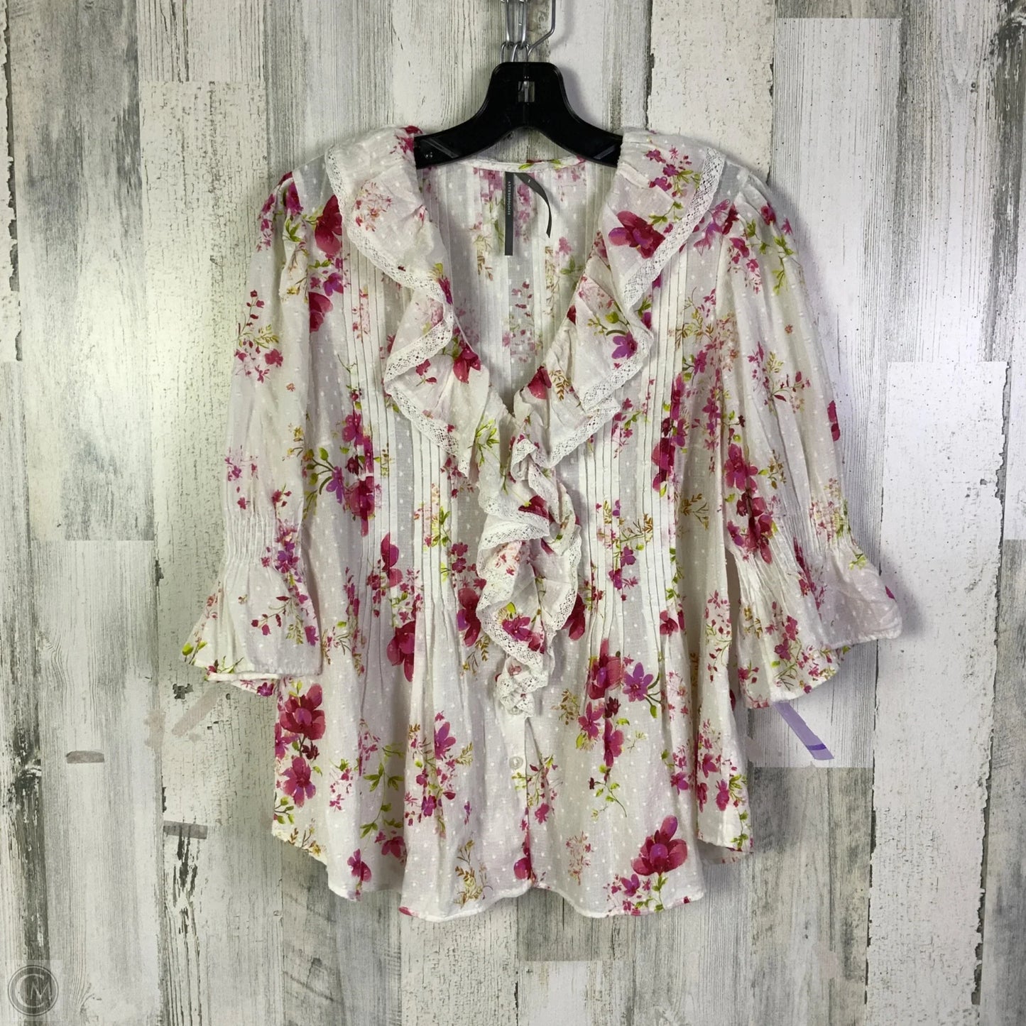 Top 3/4 Sleeve By Anthropologie In Pink, Size: S