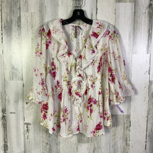 Top 3/4 Sleeve By Anthropologie In Pink, Size: S