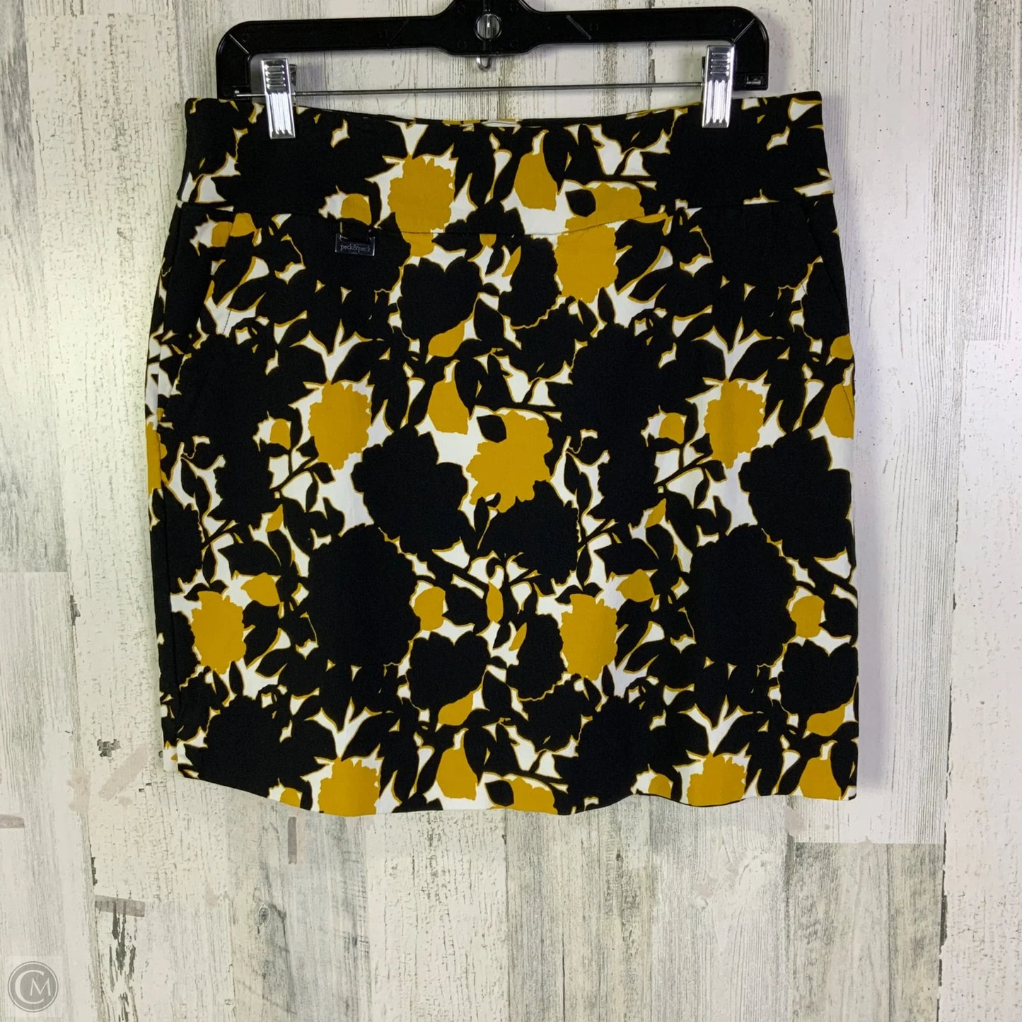 Skort By Peck And Peck In Black & Yellow, Size: 12