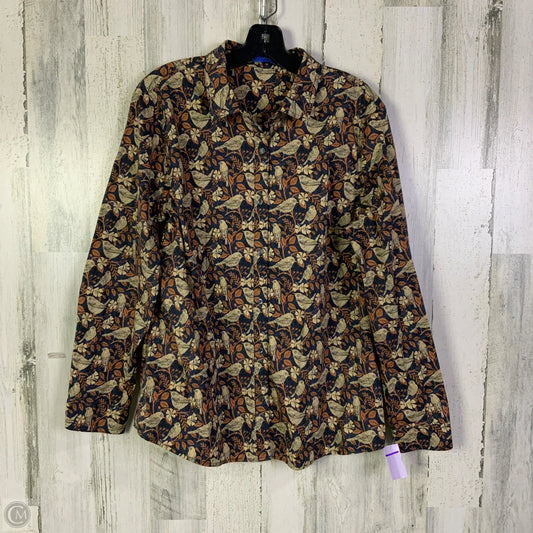 Top Long Sleeve By J Mclaughlin In Blue & Tan, Size: Xl