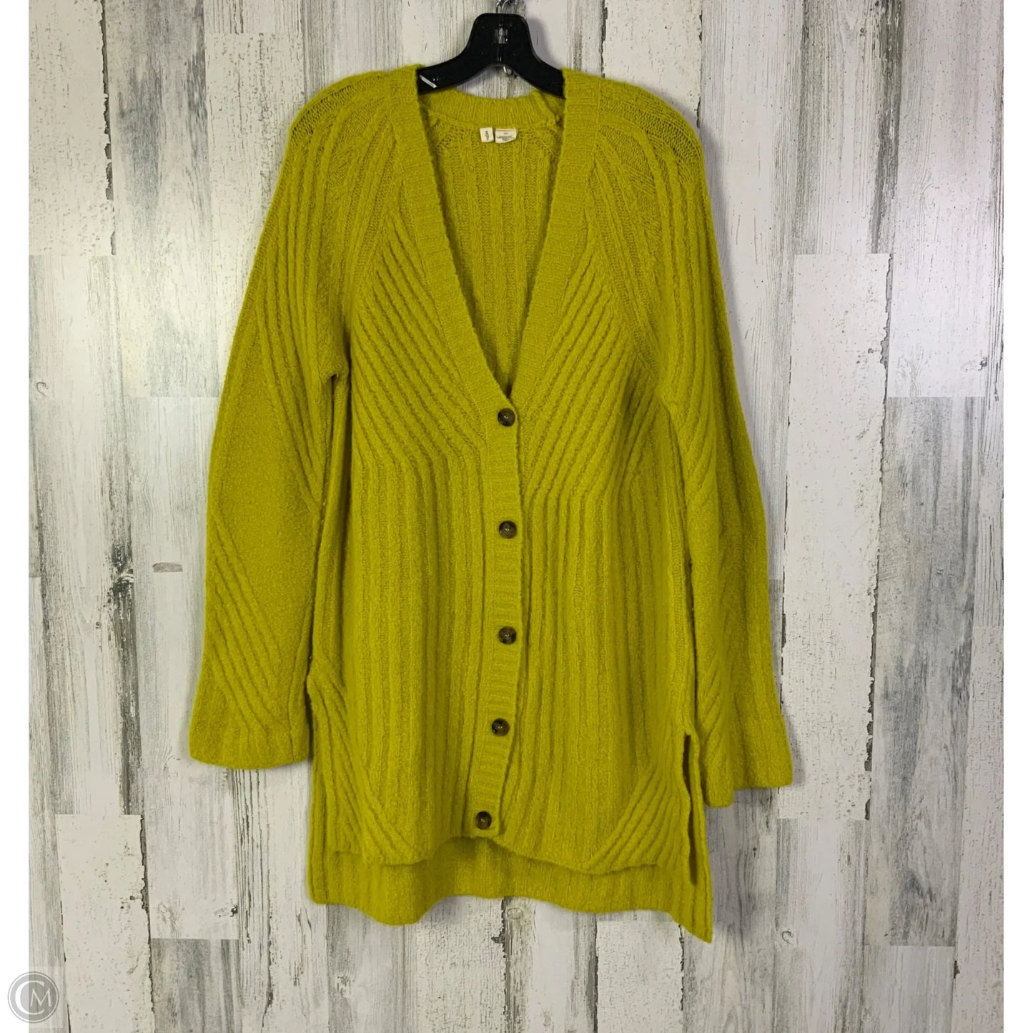 Sweater Cardigan By Moth In Yellow, Size: M