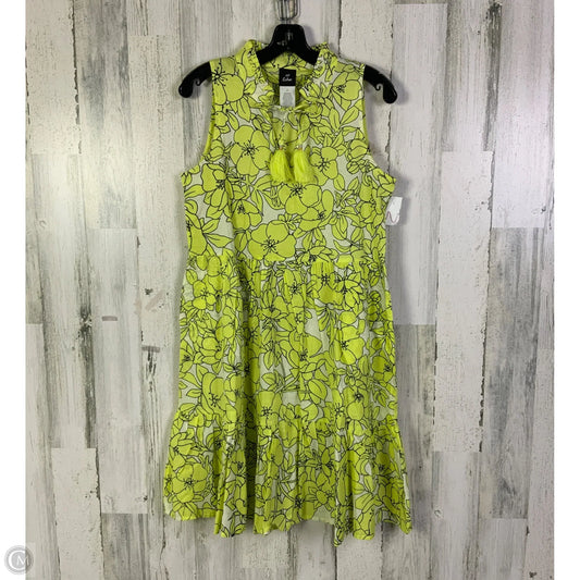 Dress Casual Short By Echo In White & Yellow, Size: M