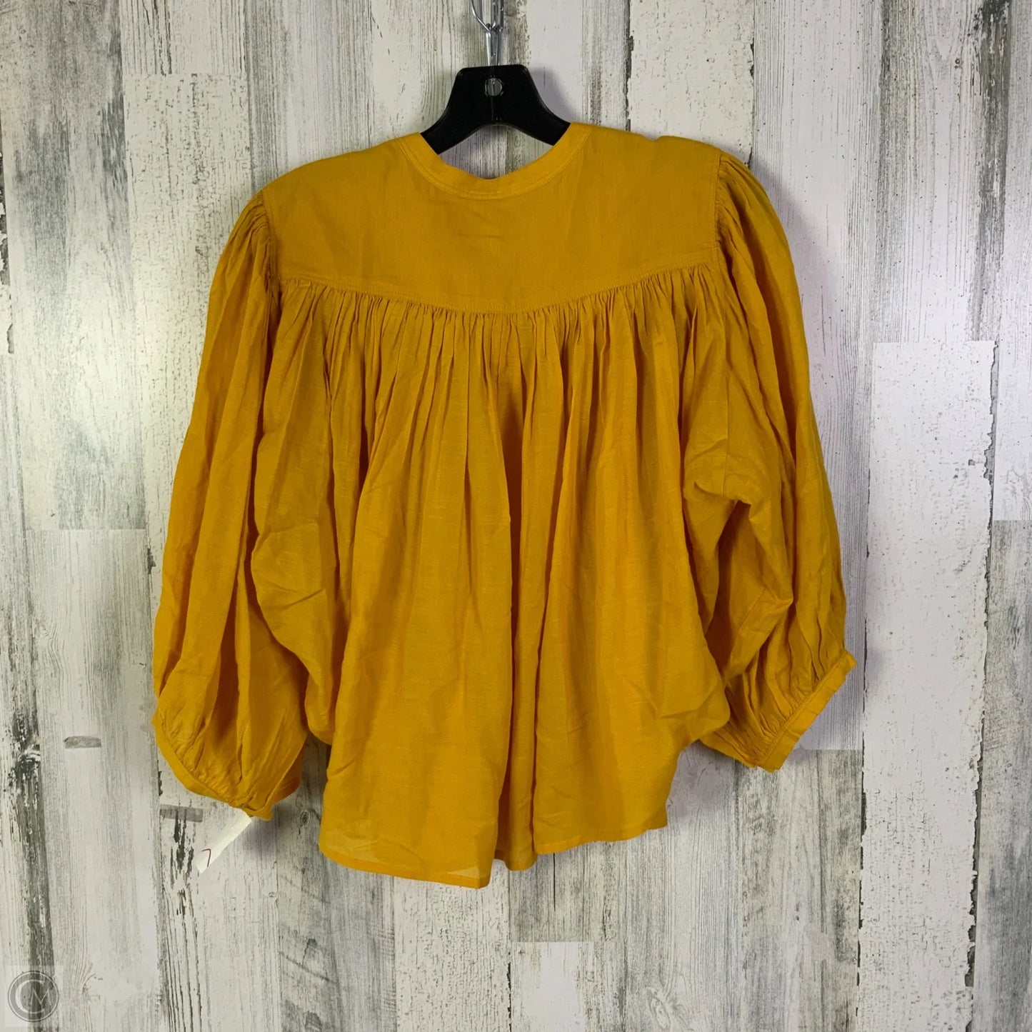 Top 3/4 Sleeve By Madewell In Yellow, Size: M