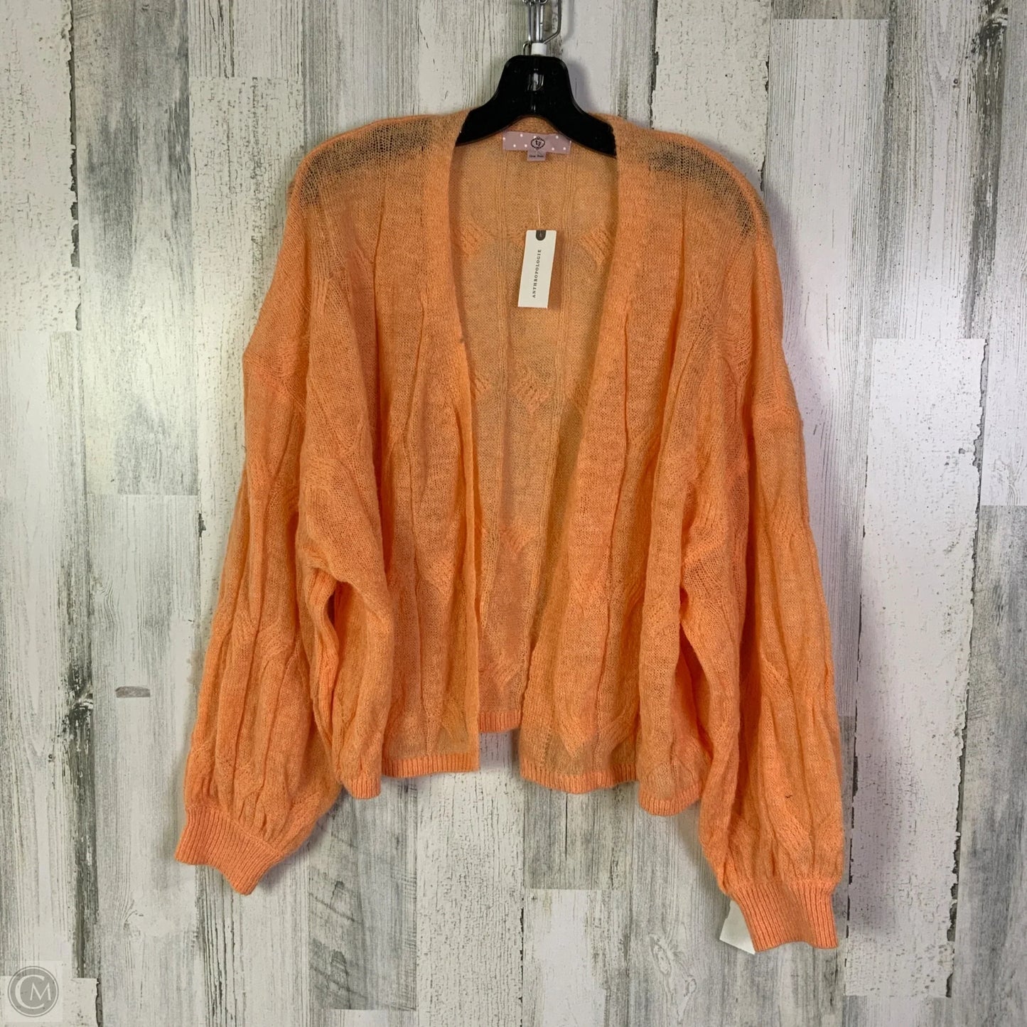 Sweater Cardigan By Clothes Mentor In Orange, Size: M
