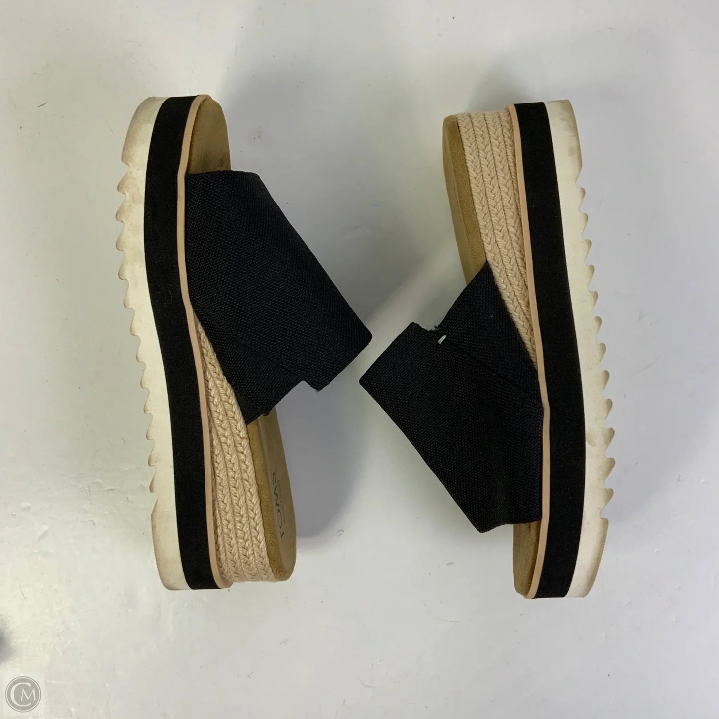 Sandals Heels Wedge By Toms In Black, Size: 8.5