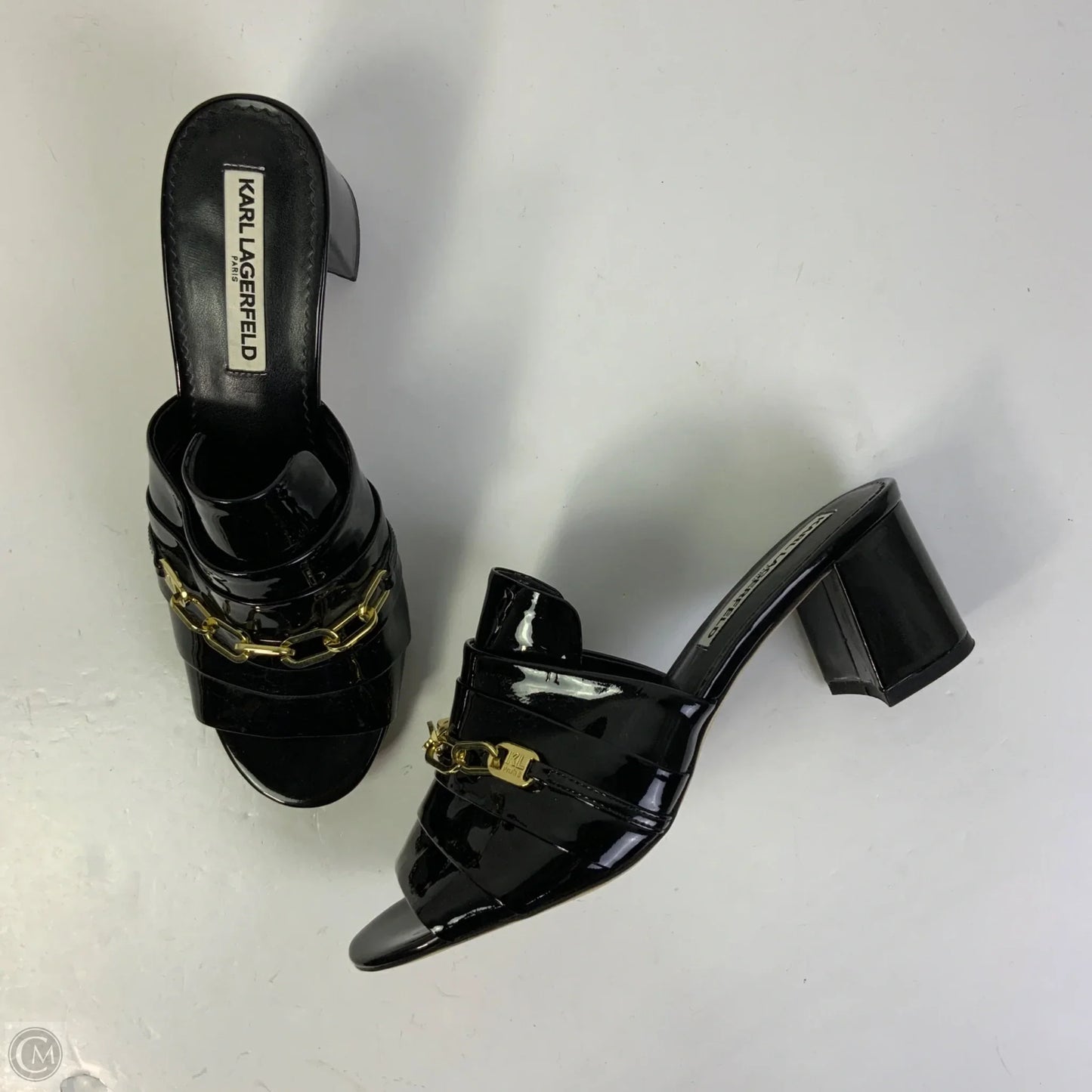 Sandals Designer By Karl Lagerfeld In Black, Size: 8.5