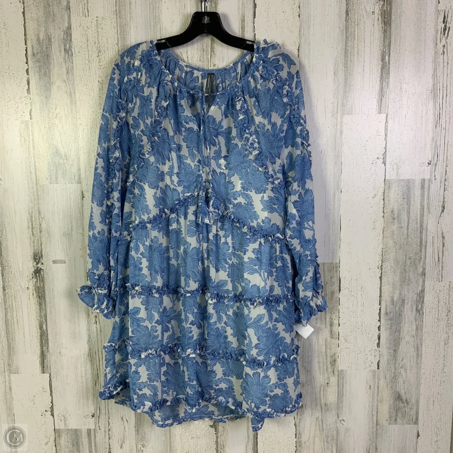 Dress Casual Short By Anthropologie In Blue & White, Size: M