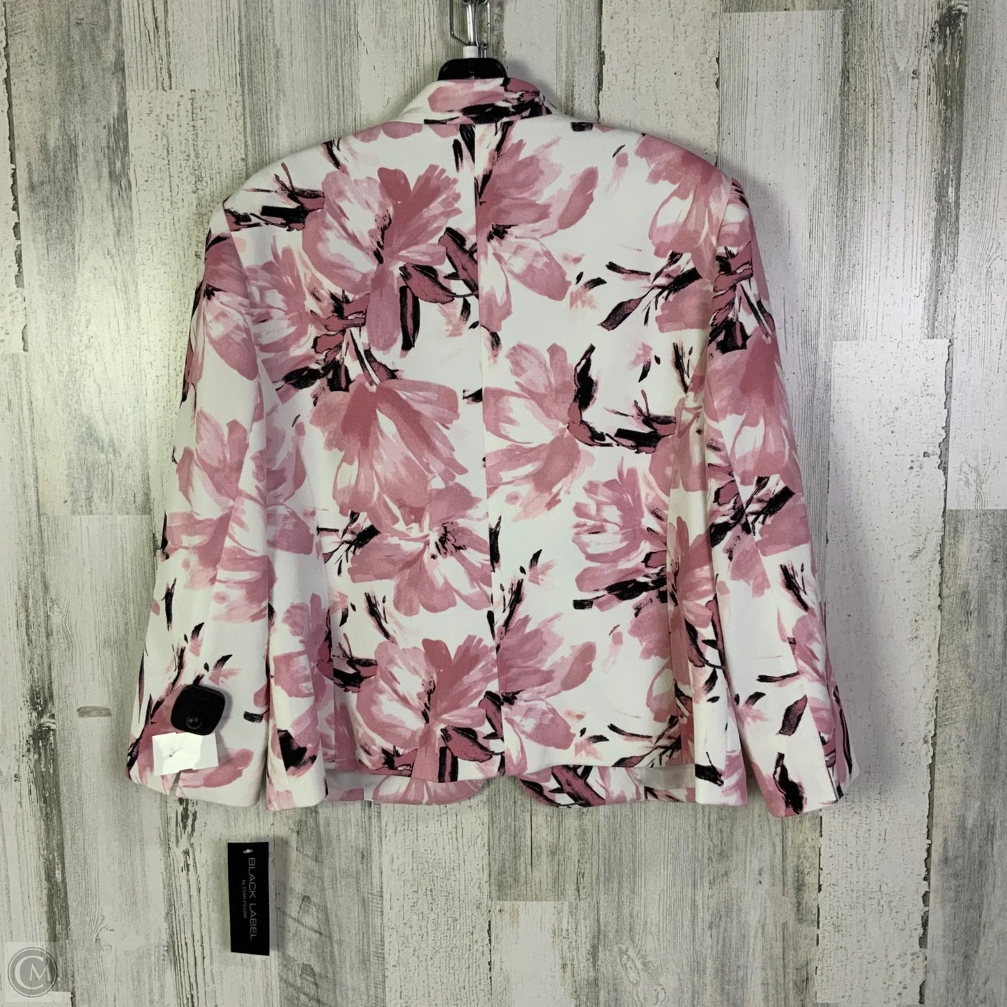 Blazer By Black Label In White/Pink, Size: L