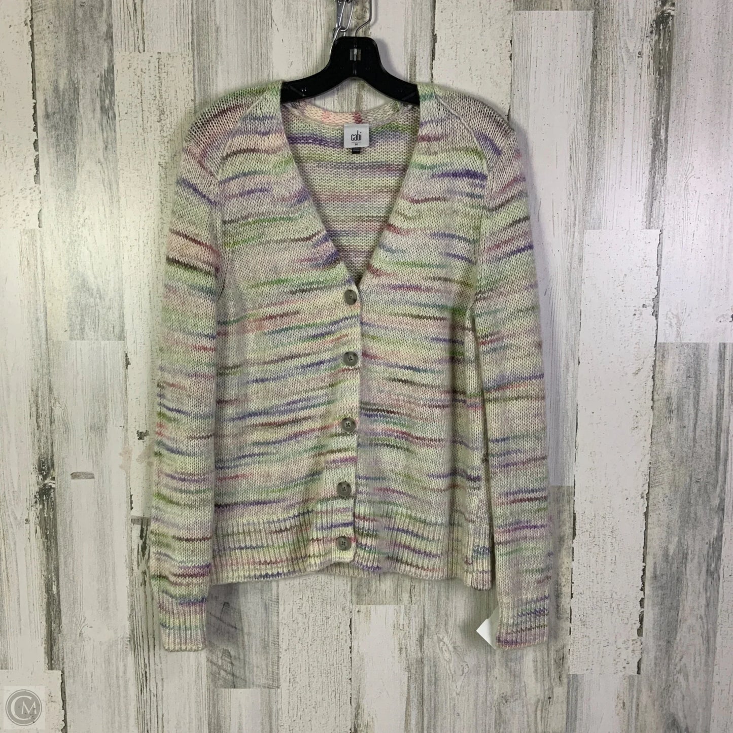 Sweater Cardigan By Cabi In Rainbow Print, Size: M
