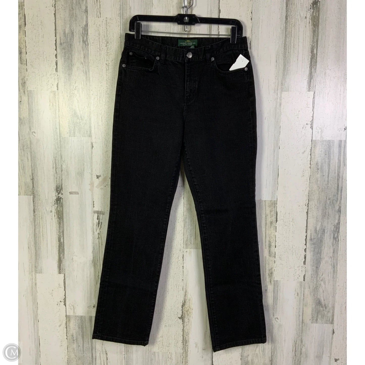 Jeans Straight By Lauren By Ralph Lauren In Black Denim, Size: 6