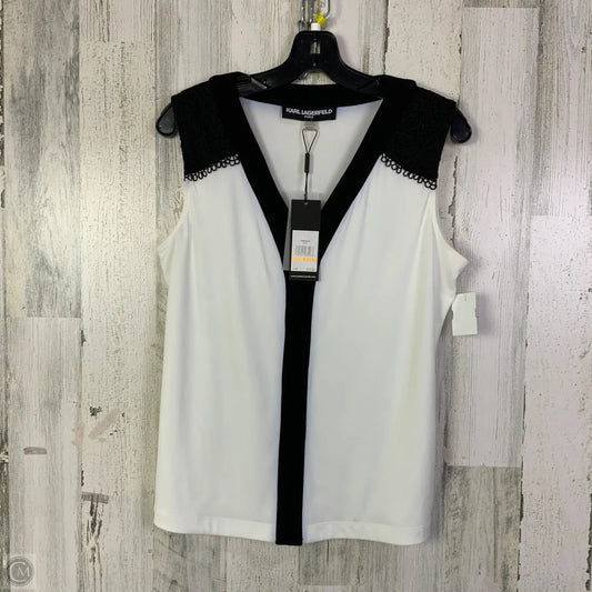 Blouse Designer By Karl Lagerfeld In White, Size: S