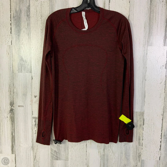 Athletic Top Long Sleeve Crewneck By Lululemon In Red, Size: 10