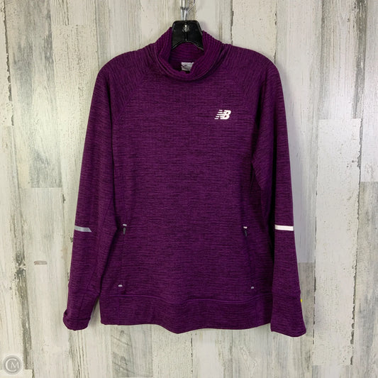Athletic Top Long Sleeve Collar By New Balance In Purple, Size: S