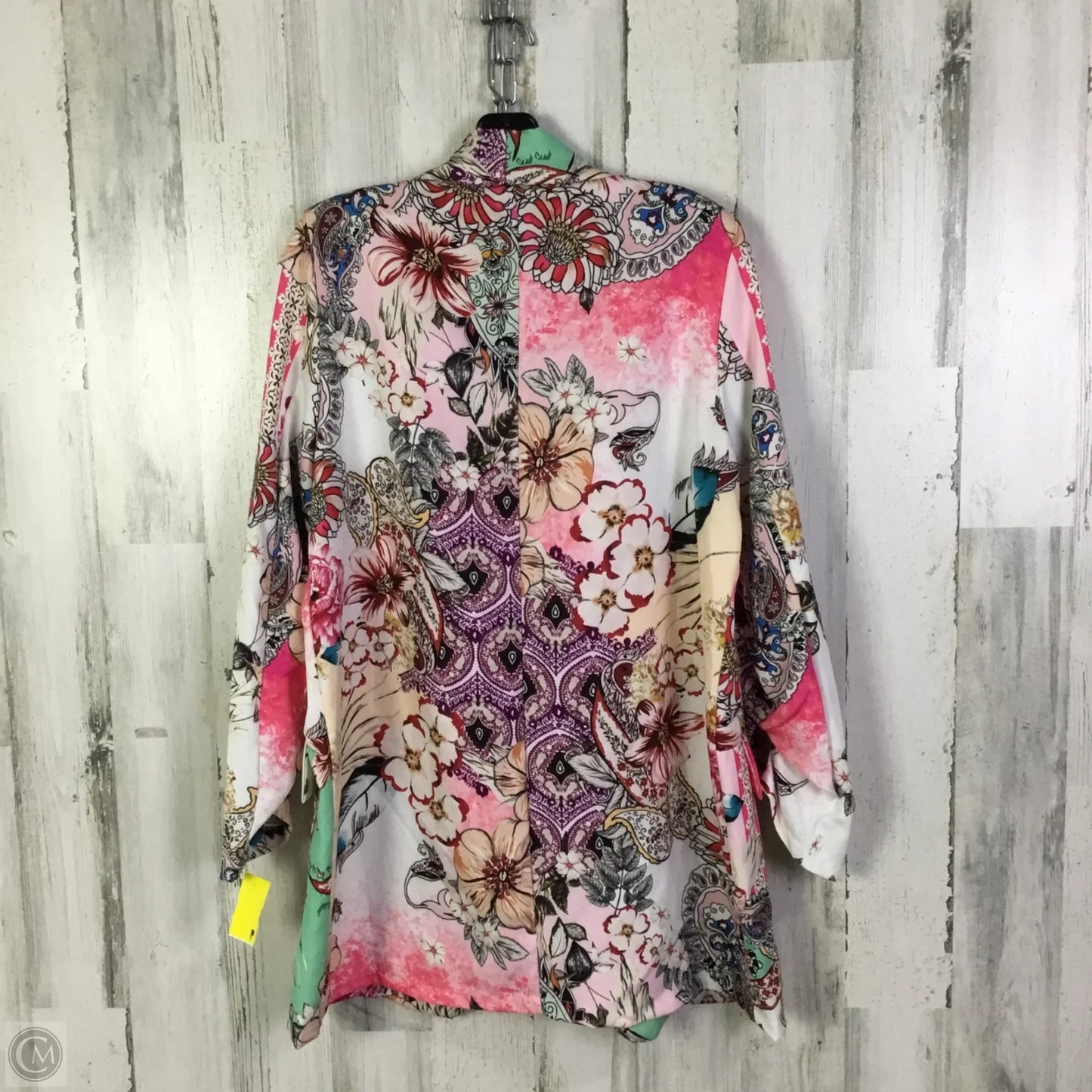 Blazer  By Venti6 In Pink & White, Size: L