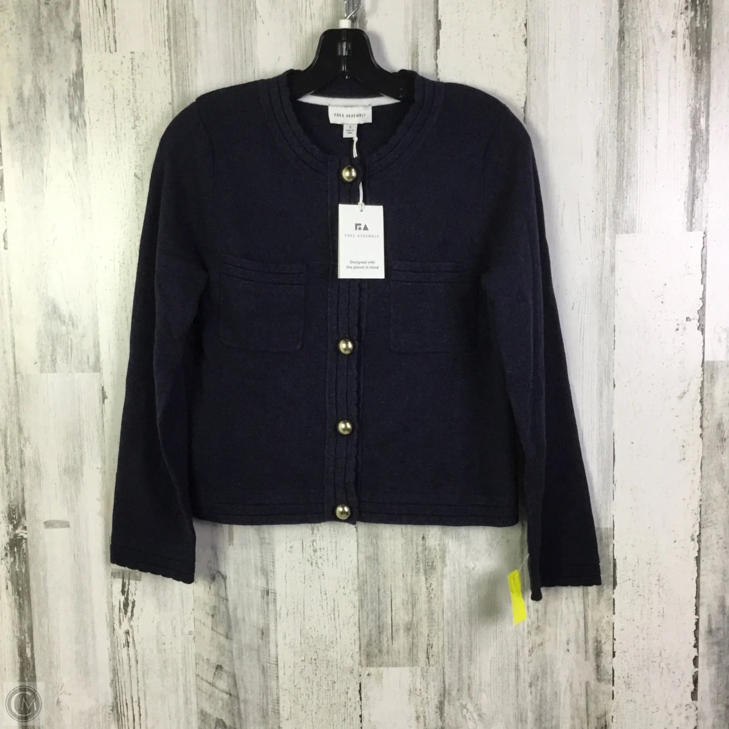 Sweater Cardigan By Free Assembly In Navy, Size: S