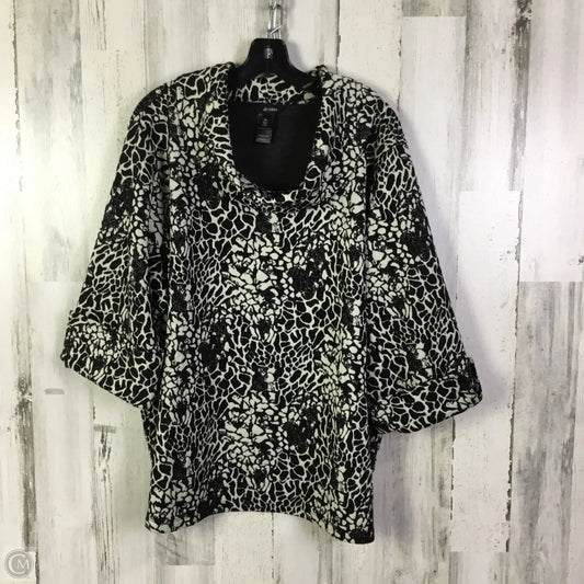 Top Long Sleeve By Ali Miles In Black & Cream, Size: 3x