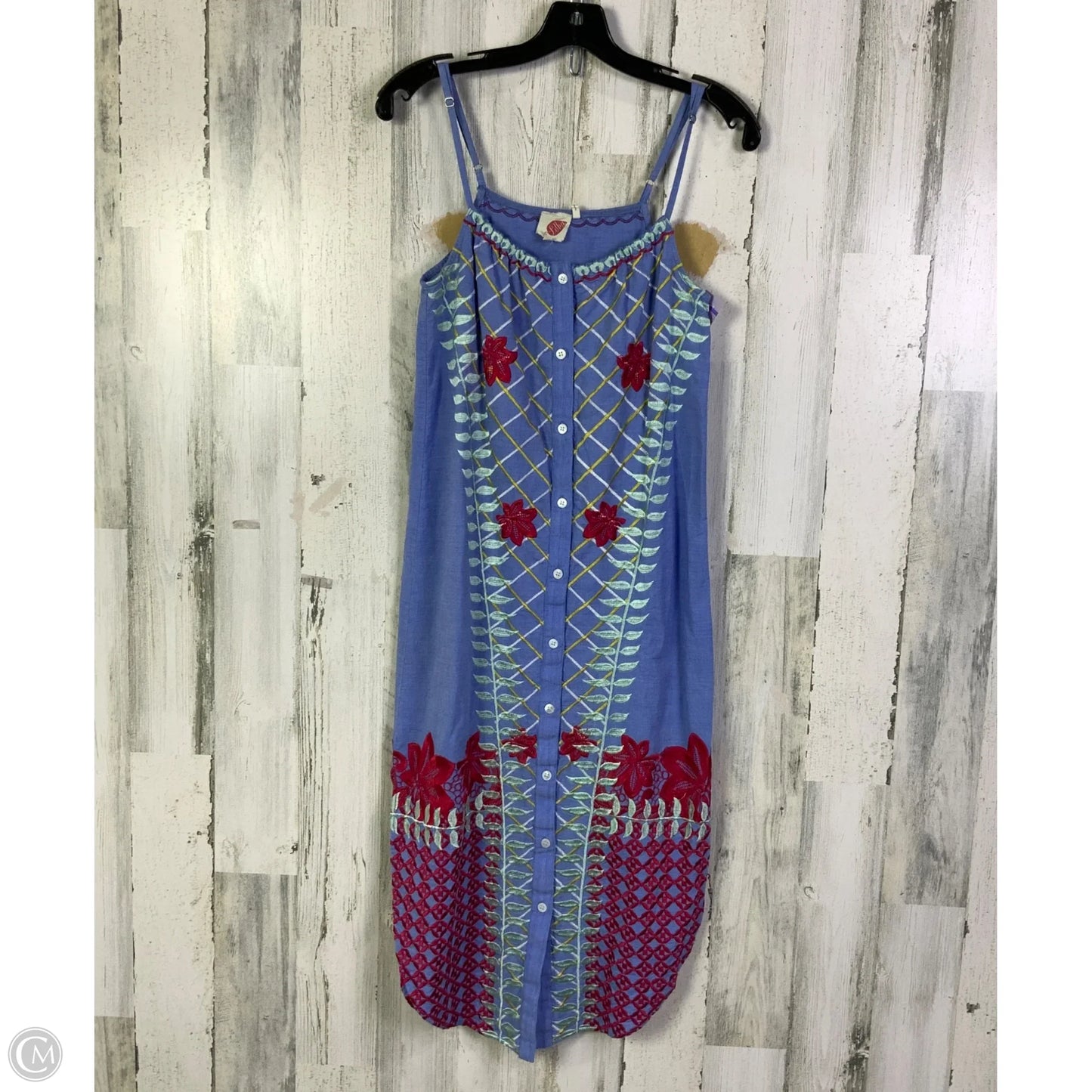 Dress Casual Midi By Clothes Mentor In Blue & Red, Size: Xs
