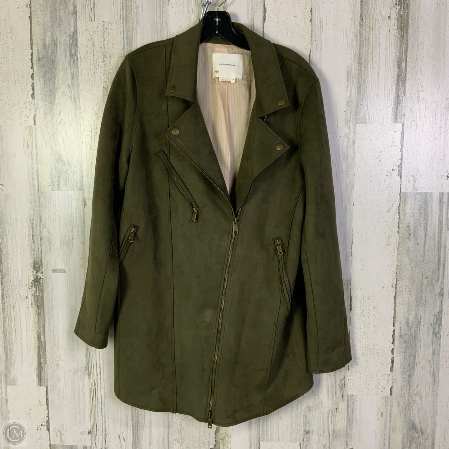Jacket Moto By Anthropologie In Green, Size: M