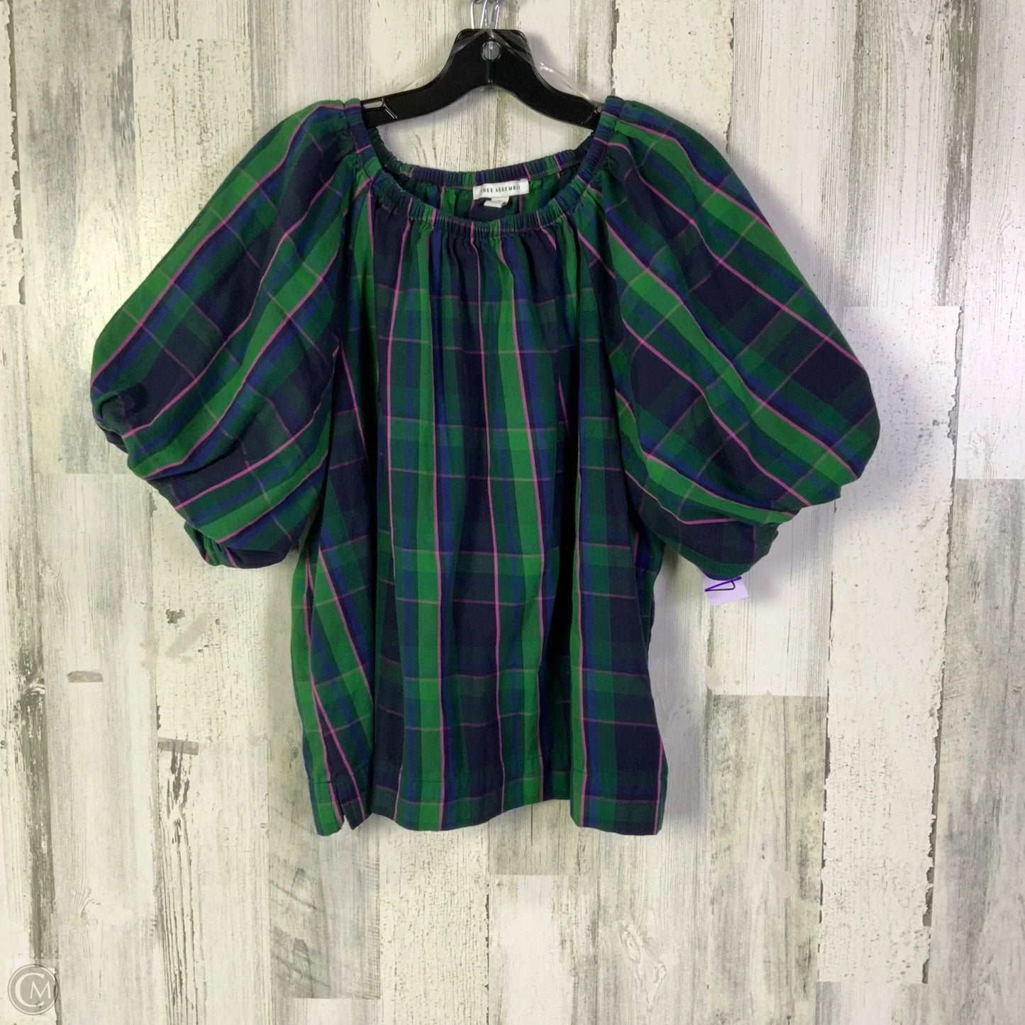 Top Short Sleeve By Free Assembly In Blue & Green, Size: Xl
