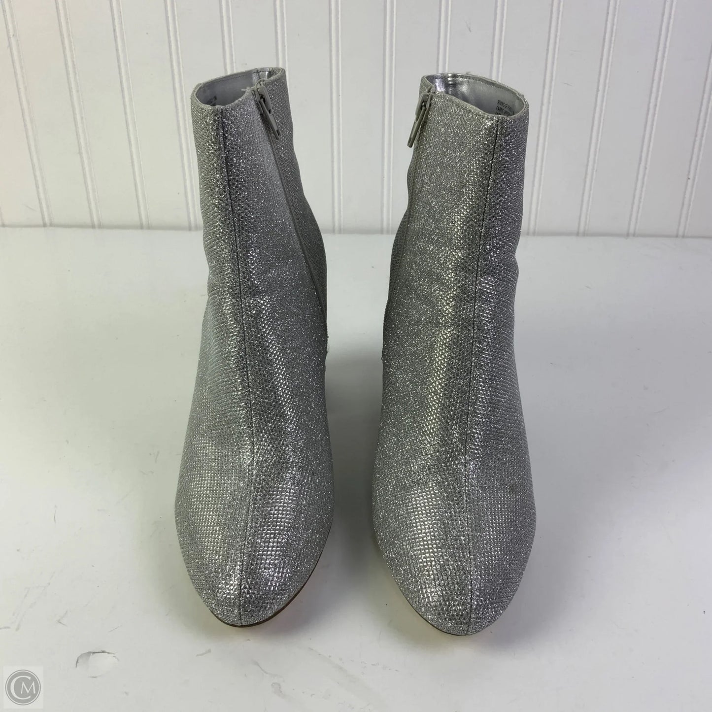 Boots Ankle Heels By Madden Girl In Silver, Size: 10