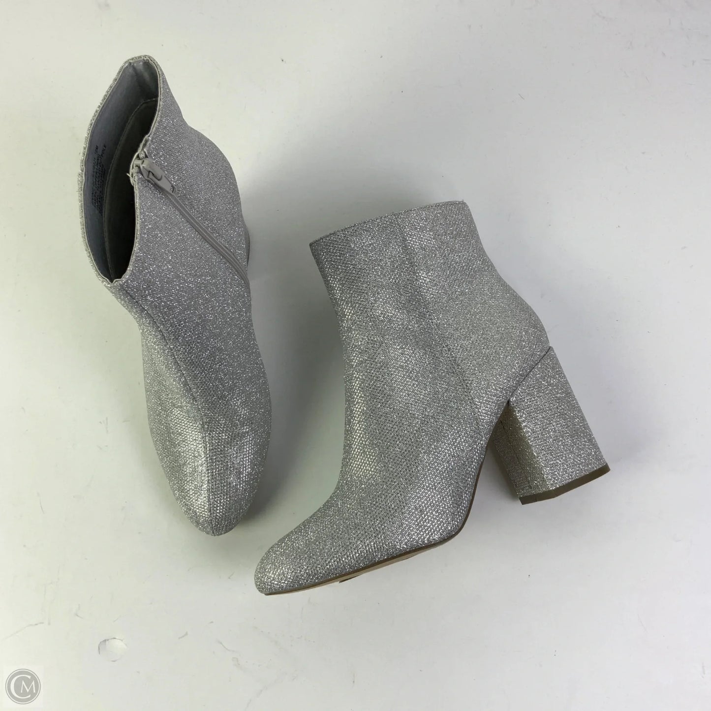 Boots Ankle Heels By Madden Girl In Silver, Size: 10