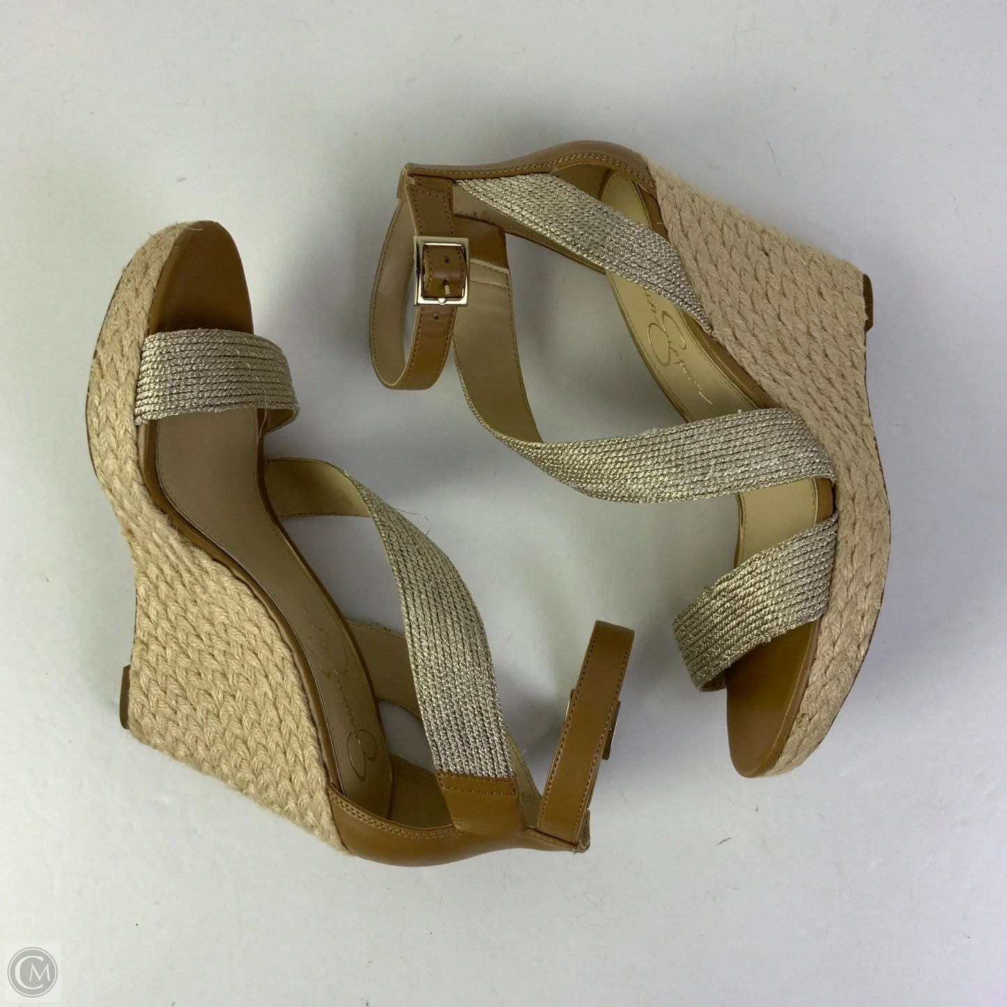 Sandals Heels Wedge By Jessica Simpson In Gold, Size: 8.5