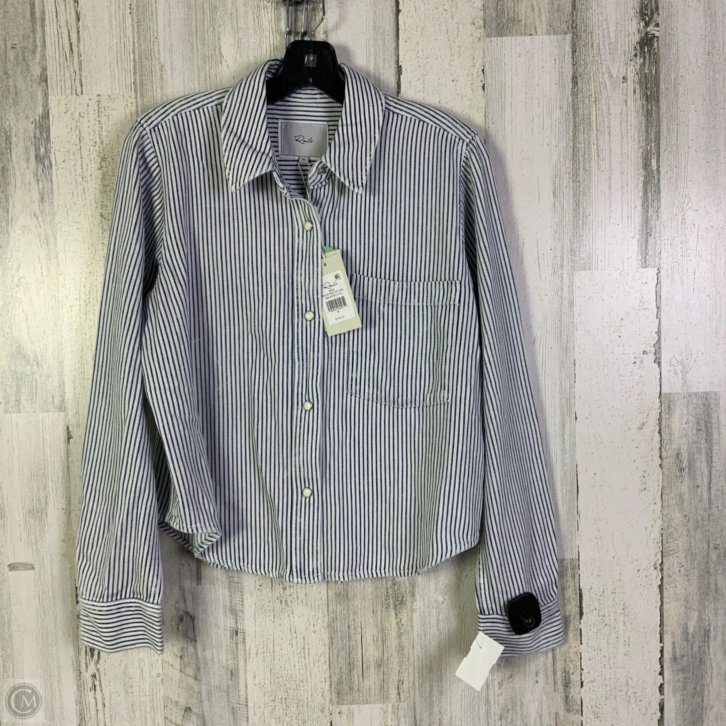 Jacket Shirt By Rails In Blue & White, Size: M