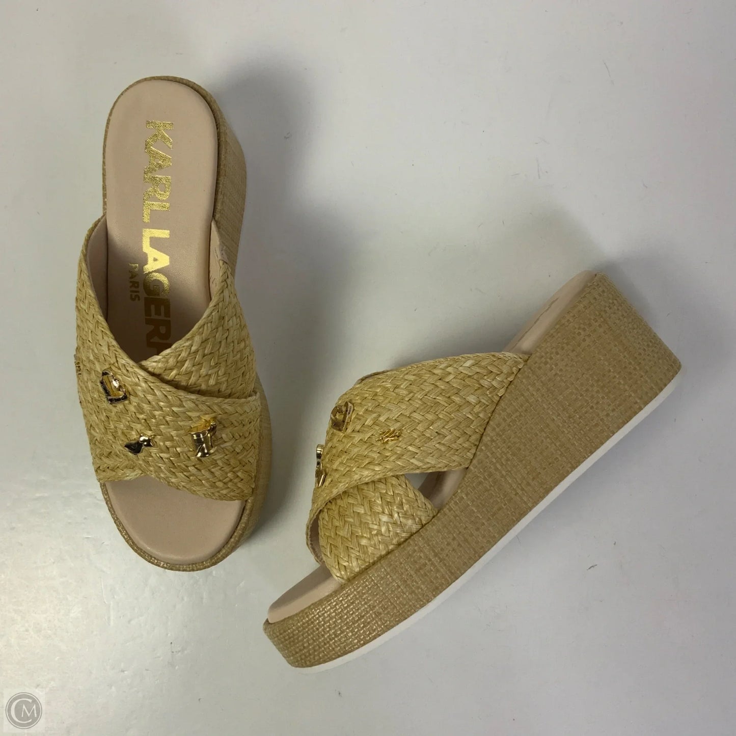Sandals Designer By Karl Lagerfeld In Tan, Size: 8