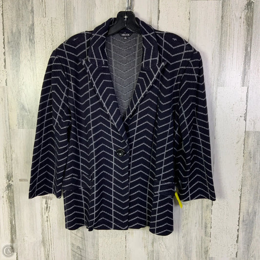 Blazer By Misook In Blue & White, Size: Xl