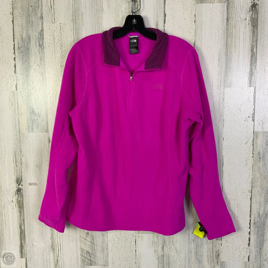 Athletic Top Long Sleeve Collar By The North Face In Pink, Size: Xl