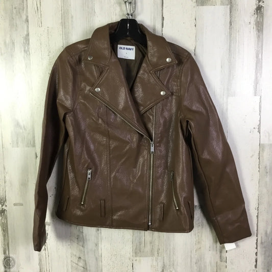 Jacket Moto By Old Navy In Brown, Size: S