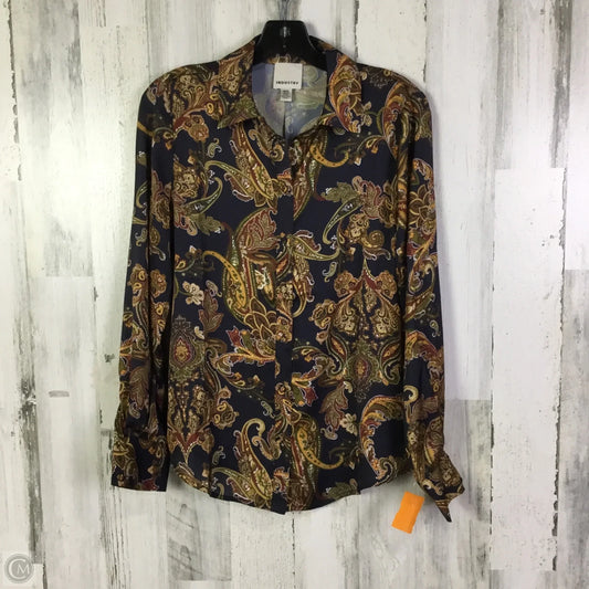 Blouse Long Sleeve By Industry In Grey, Size: M