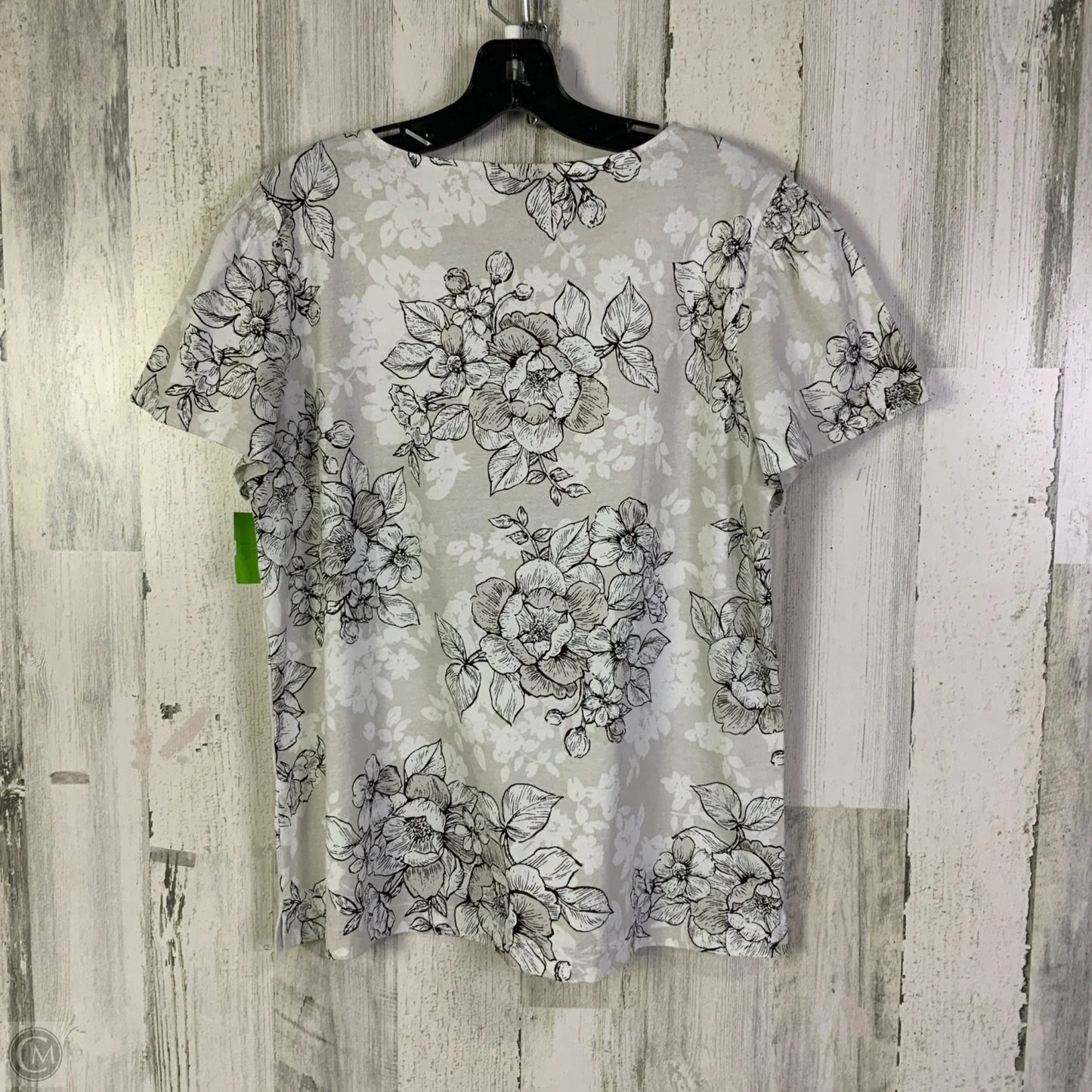Top Short Sleeve By Ann Taylor In Grey, Size: L
