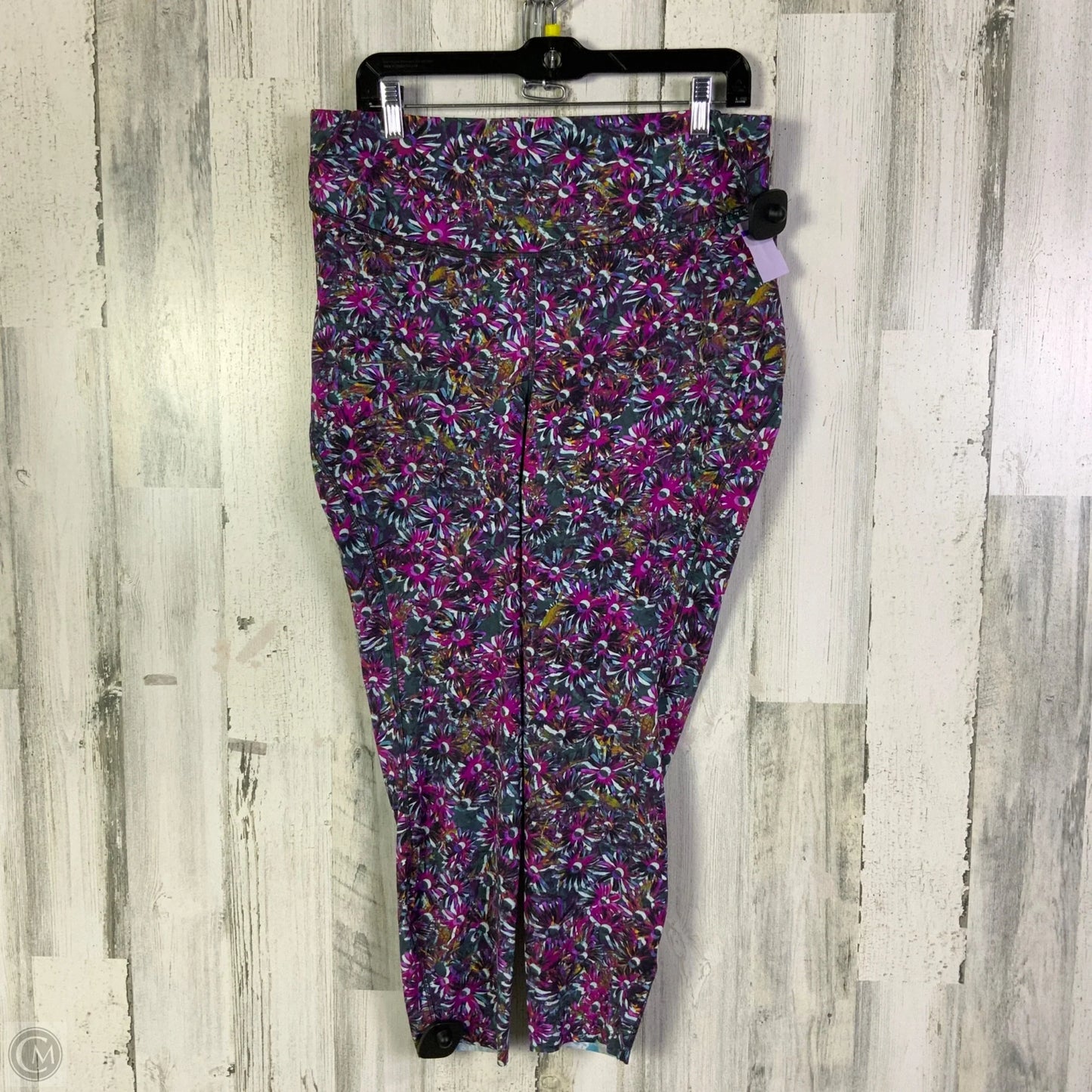 Athletic Leggings Capris By Lululemon In Green & Pink, Size: 16