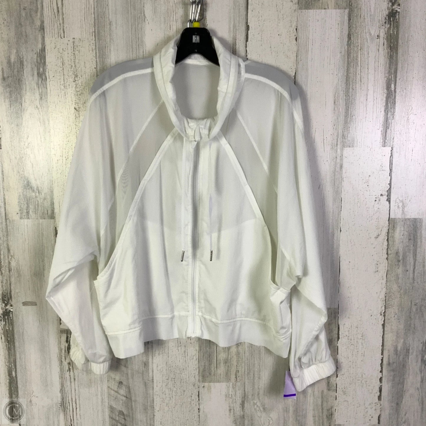 Jacket Windbreaker By Lululemon In White, Size: 10