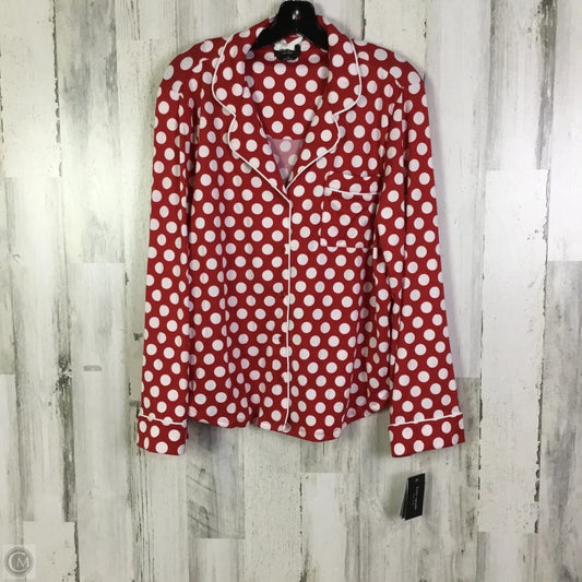 Pajamas Designer 2pc  By Kate Spade In Red & White, Size: L