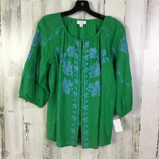 Top 3/4 Sleeve By J. Jill In Green, Size: Xs