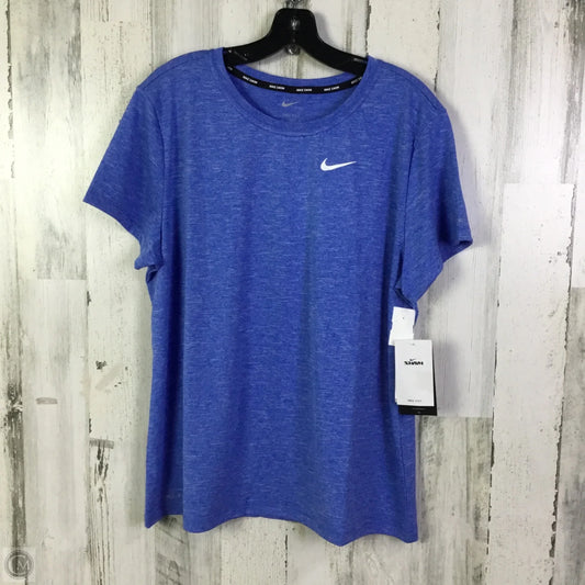 Athletic Top Short Sleeve By Nike In Blue, Size: Xl