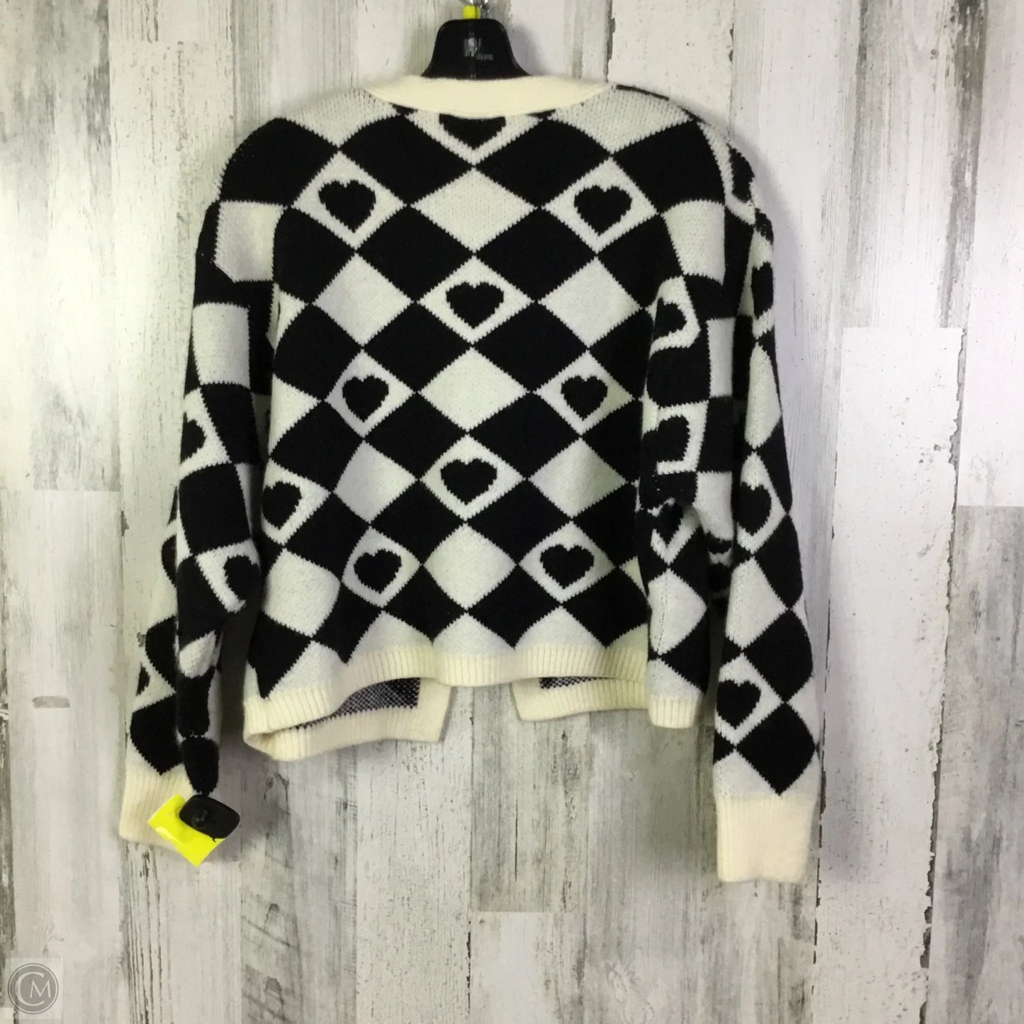 Sweater Cardigan By Maeve In Black & White, Size: Osfm