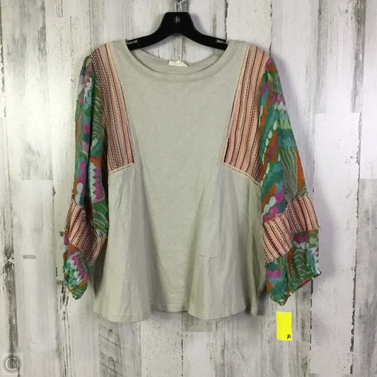 Top 3/4 Sleeve By Easel In Multi-colored, Size: L
