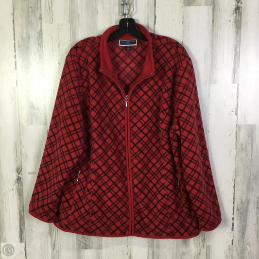 Jacket Fleece By Karen Scott In Red, Size: 1x
