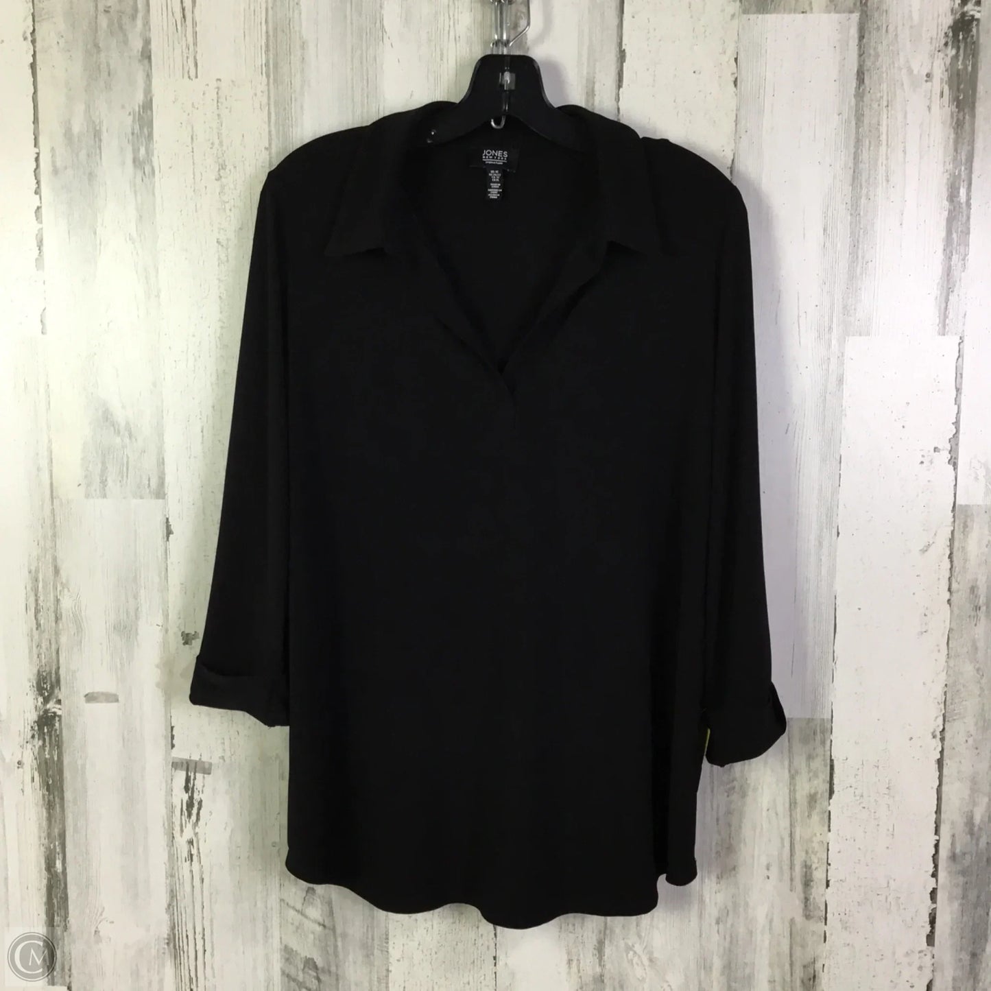 Top 3/4 Sleeve By Jones New York In Black, Size: 1x