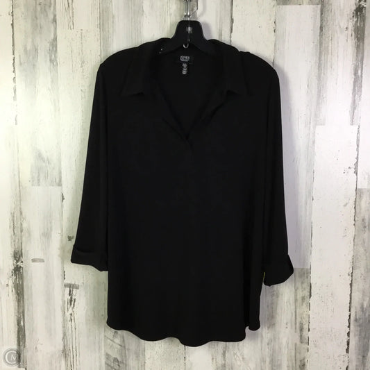 Top 3/4 Sleeve By Jones New York In Black, Size: 1x