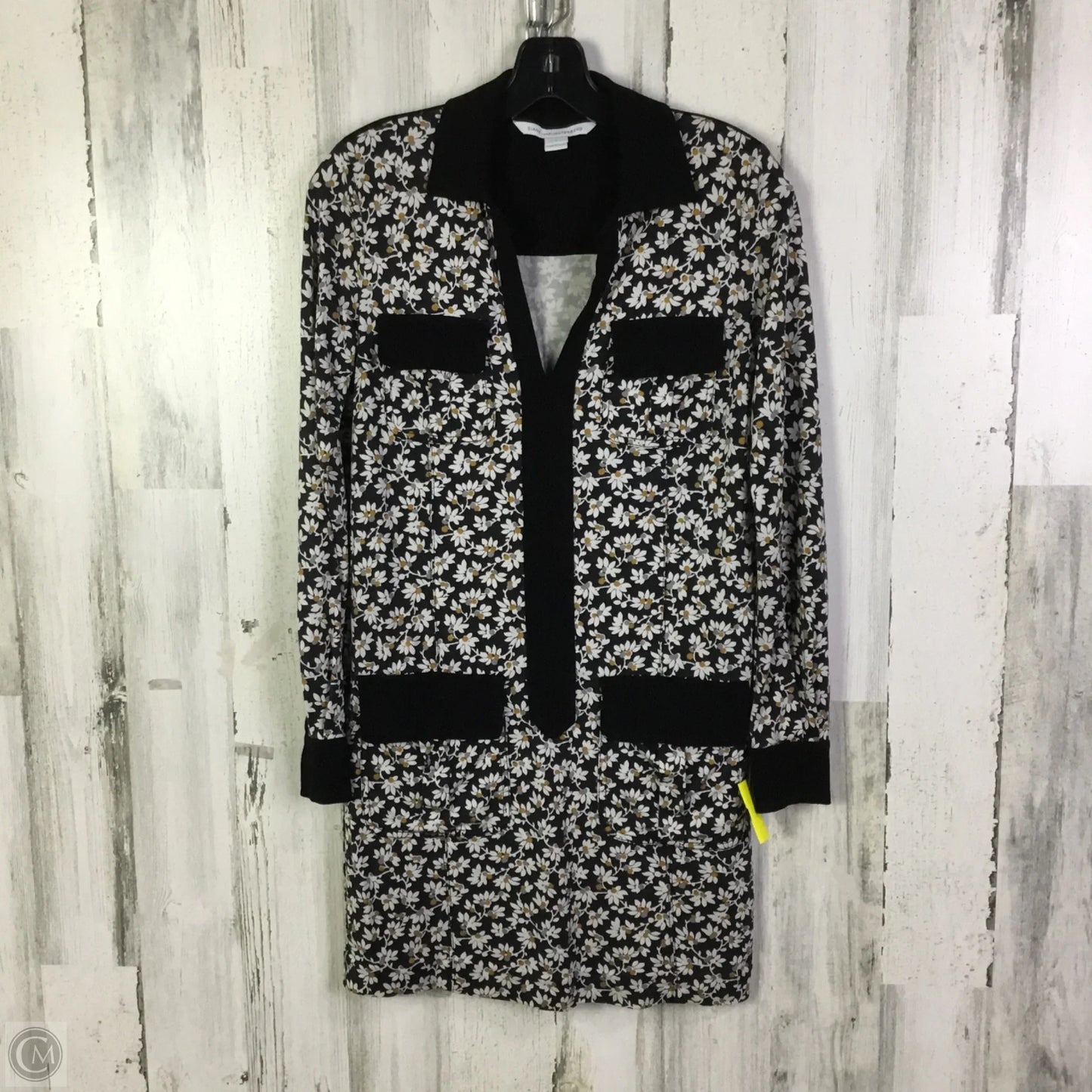 Tunic Designer By Diane Von Furstenberg In Black & White, Size: Xs