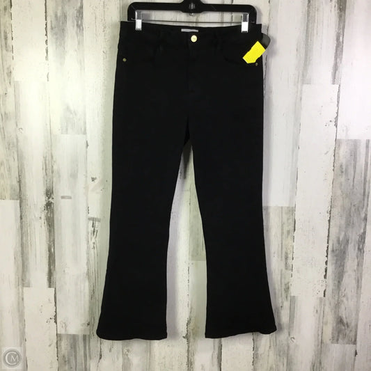 Jeans Flared By Frame In Black Denim, Size: 10